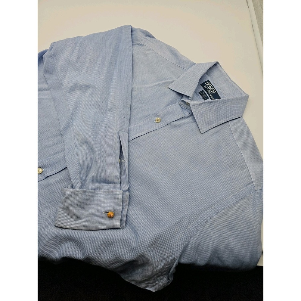 Ralph Lauren Men's Blue 100% Cotton "Phillip" Button Down French Shirt   16.5-33